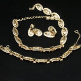 Hobe Parure Set Necklace Bracelet Earrings Rhinestones Vintage