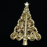 Christmas Tree Pin Vintage Rhinestones Hollycraft Brooch Xmas