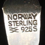 Flower Pin Sterling Silver Enamel Aksel Holmsen Norway Vintage White