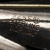 Bow Pin Vintage Sterling Silver Enamel Ivar Holth Norway
