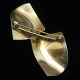 Stylized Bow Pin Sterling Silver Vermeil Enamel Vintage Ivar Holth Norway