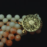 Five Row Coral Necklace with Gold Filled Clasp