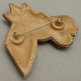 Laughing Donkey Mule Horse Brooch Pin Vintage Plastic Rhinestones