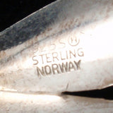 Bow Pin Vintage Sterling Silver Enamel Ivar Holth Norway