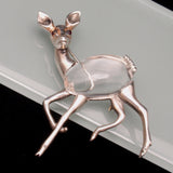 Jelly Belly Deer Brooch Pin Vintage Sterling Silver Lucite