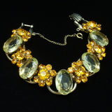 Juliana D&E Bracelet Vintage 5-Link with Large Glass Stones Yellow Orange