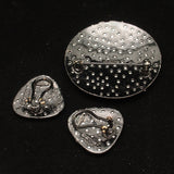 Kramer Set Japanned Bright Rhinestones Pin Earrings Vintage