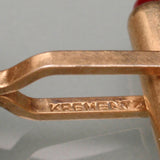 Krementz Cuff Links Six-Sided Deep Red Bullet Cabs Toggle Backs Vintage Patented