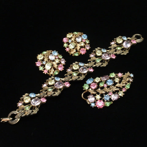 Lisner Bracelet Pin and Earrings