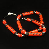 Candace Loheed for RubyZ Ceramic Bead Necklace Red Black White
