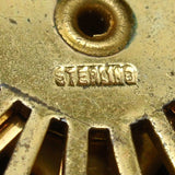 Heart Pin Multi-Colored Rhinestones Sterling Silver Vermeil Vintage