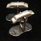 Mid-Century Mixed Metals Cuff Links Toggle Backs Sterling Silver