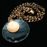 Matisse Renoir "Saturn" Necklace Vintage Copper Enamel Moderne Atomic