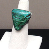 Malachite & Sterling Silver Triangle Ring Vintage