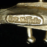 Lute Brooch Pin Musical Instrument Vintage Figural Mandle