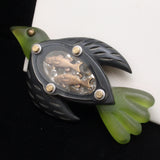 Thomas Mann Techno-Romantic Bird Fish Brooch Pin