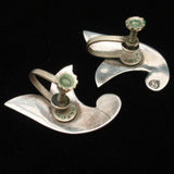 Sterling Silver Vintage Earrings Stylized Flowers Eagle 3 Mexico