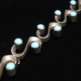 Sterling Silver "S" Link Bracelet Turquoise Vintage Taxco