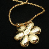 Flower Pendant Necklace Enamel Rhinestones Nolan Miller