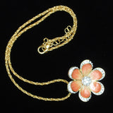 Flower Pendant Necklace Enamel Rhinestones Nolan Miller