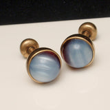 Moving Glass Ball Color Changing Cuff Links Vintage Kreisler pat. pend.