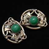 Napier Parure Necklace Bracelet Earrings Vintage Set Green Cabs