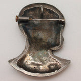 Nubian African Woman Profile Pin Pendant Vintage Brooch