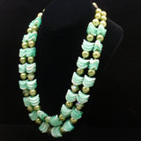 Double Strand Ocean Colors Necklace Vintage Unusual Beads Hong Kong