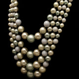 Coro 4-Strand Necklace Imitation Pearls with 4 Finishes Vintage