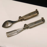 Fork & Spoon Scatter Pins Vintage with Floral Enamel Handles