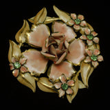 Sandor Flower Pin Vintage Pale Pink Enamel