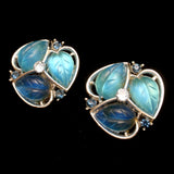 Lisner Blue Earrings Vintage Clips