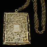 Imitation Ivory Asian Plaque Pendant Necklace JJ