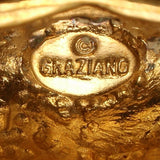 Hinged Bangle Bracelet Enamel Bamboo Design Graziano