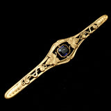 4 1/4" Long Antique Bar Pin with Amethyst