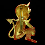Devil Imp Pin Enamel Halloween Figural Brooch