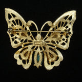 Butterfly Brooch Pin Large Colorful Stones by Art
