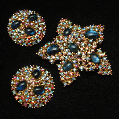 Art Pin and Earrings Set