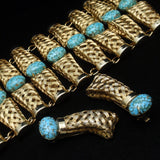 Wide Basket Weave Set Bracelet & Earrings