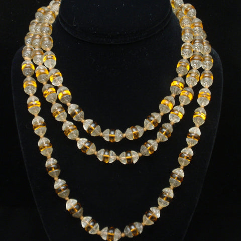 54" Necklace with Textured Glass Beads