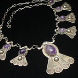 Sterling Silver and Amethyst Necklace Vintage Mexico