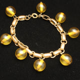 Yellow Glass Charm Bracelet