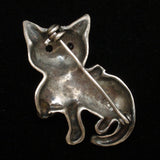 Cat Pin Vintage Sterling Silver