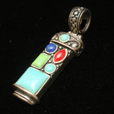 Silver Pendant with Colorful Stones