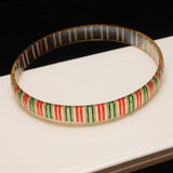 Striped Bangle Bracelet Christmas Colors