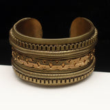 Antique Gold Tone Cuff Bracelet 1987 M&J Hansen