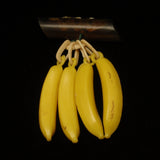 Bananas Pin Vintage Plastic Dangling Fruit Brooch