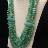 Aventurine Necklace 6-Strands Nuggets Seed Bead Spacers Faceted Focal Points