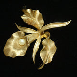 Orchid Flower Brooch Pin Vintage Figural Boucher