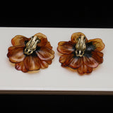 Large Flower Earrings Vintage Cellulose Acetate